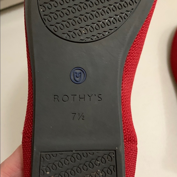 Rothy’s Round Toe Ballet Flats Red Women’s Size 7.5 Christmas Valentine’s Day - Picture 9 of 14
